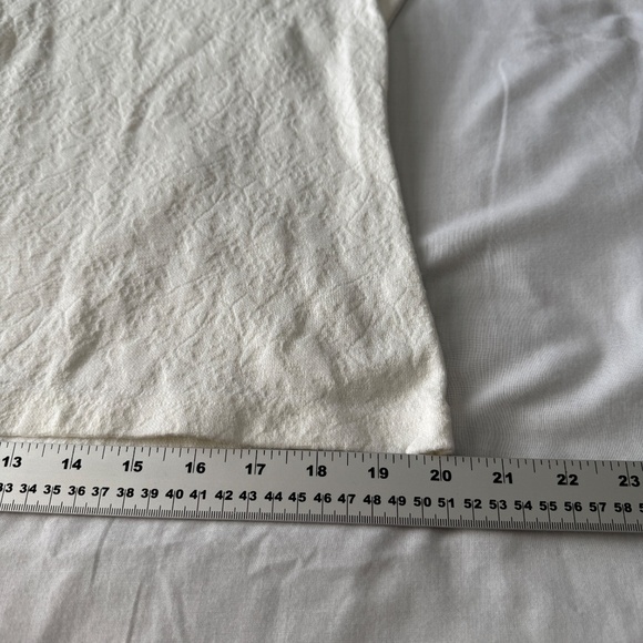 Braemar Jeremy Scott Women's L Jacquard Short Sleeve Vintage T-Shirt Top White - Picture 8 of 9